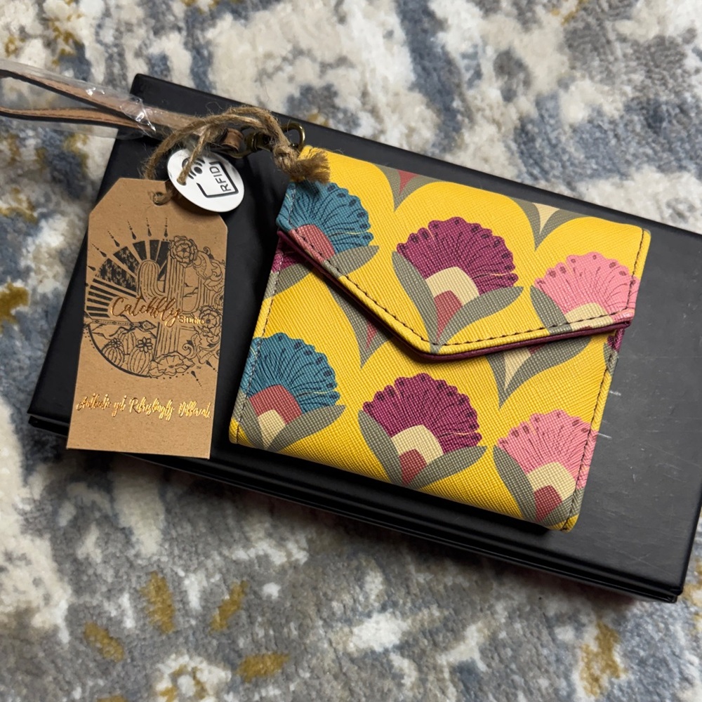 Yellow and Pink Floral Women's Wallet